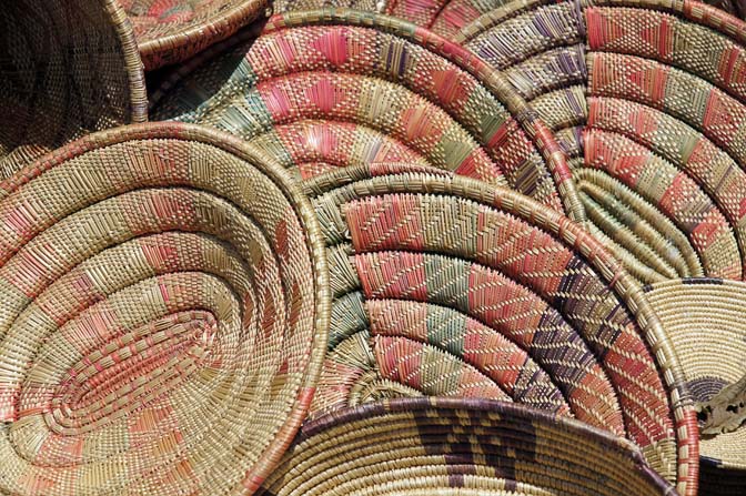 Woven bowls in Addis Ababa market, Ethiopia 2012