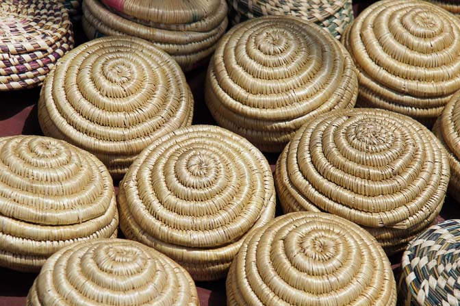 Woven containers in Addis Ababa market, Ethiopia 2012