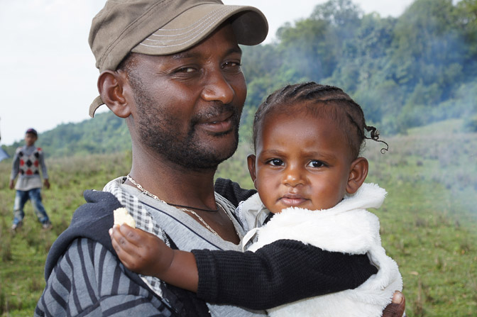 Kabada and his daughter on Mount Tabor, 2012