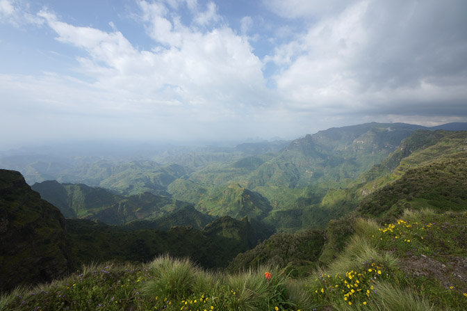 A view from the path along the cliffs edge, Simien Mountains National Park 2012