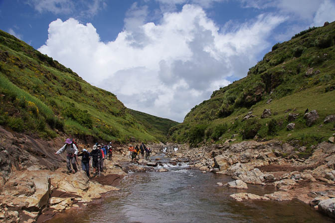We crossed the river on the rocks, Simien Mountains National Park 2012