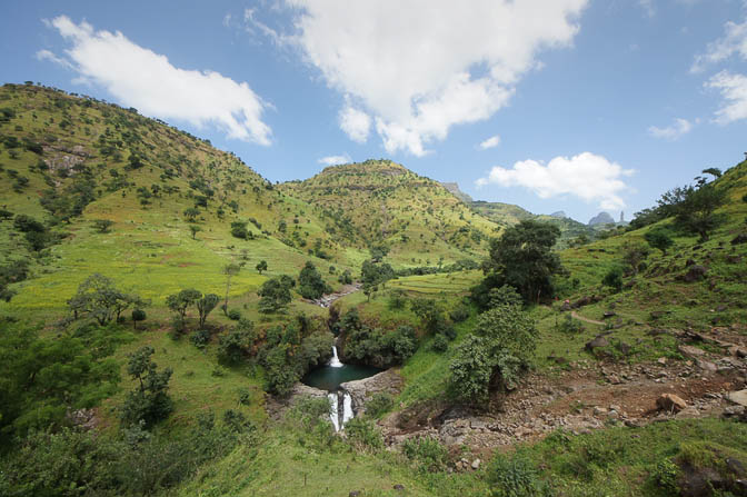 Waterfalls and ponds in one of the river's tributaries, Simien Mountains National Park 2012