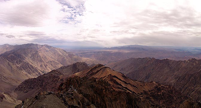 The panoramic view form Jebel Toubkal summit (4,167m), 2007