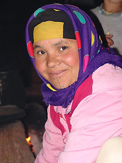 A Berber woman with a typical tattoo on her chin, Iabassene village 2007