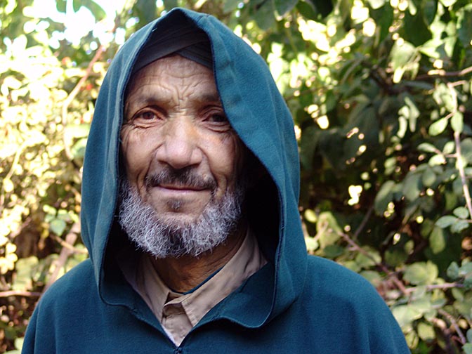 A Berber wearing a dark green Jalaba, Imlil village 2007