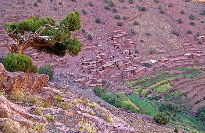 Red clay houses and green terraces, Iabassene village 2007