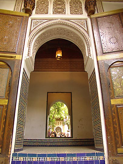Moroccan style decorations in the Bahia Palace, The Medina (old city) 2007