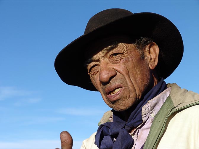 A Pehuenche (Mapuche) Indian man, the Neuquen province 2004