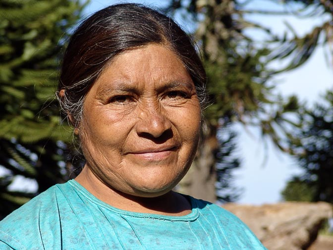 A Catalan (Mapuche) Indian woman in Lonco Luan, the Neuquen province 2004