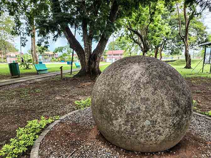 A pre-Columbian stone sphere created by the Diquis culture, in the southernmost part of Puntarenas Province, 2022