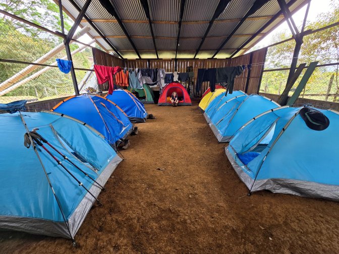 Our tents at the village of Tsiobata, Nairi Awari Indigenous Land, 2026