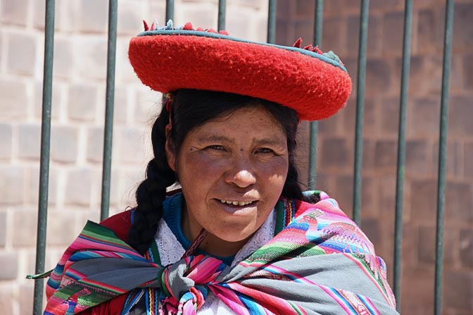 A Chola (local woman) with a red hat, Cusco 2008