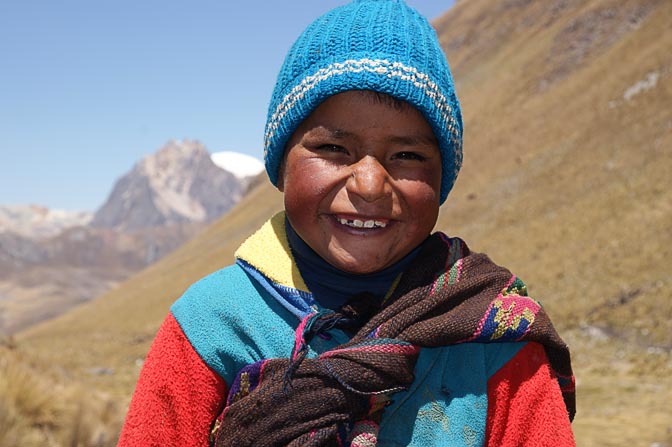 A jolly young boy in Matiraqui, the Huayhuash Trek 2008