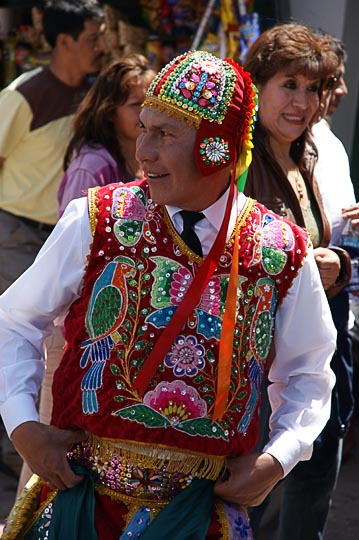 A dancer in the festival for Santa Rosa de Lima, Patron of the Police, Cusco 2008