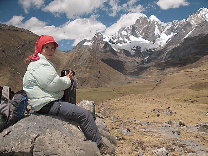 Myself admiring the views of Glacier Jirishanca Norte and Lagoon Mitococha, 2008 (photographed by Aviv Halman)