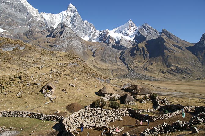 Nomad huts and sheep, Lake Carhuacocha 2008