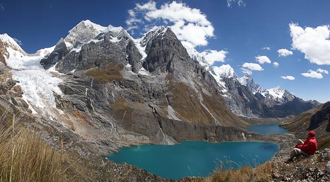 Lake Quesillococha, Lagoon Siula and Lagoon Gangrajanca, with The Great Yerupaja and Siula Mountains, Siula Punta 2008