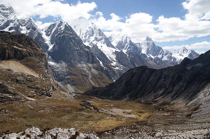 The majestic and wild scenery with The Great Yerupaja and Siula Mountains at the background, Punta Carnicero 2008