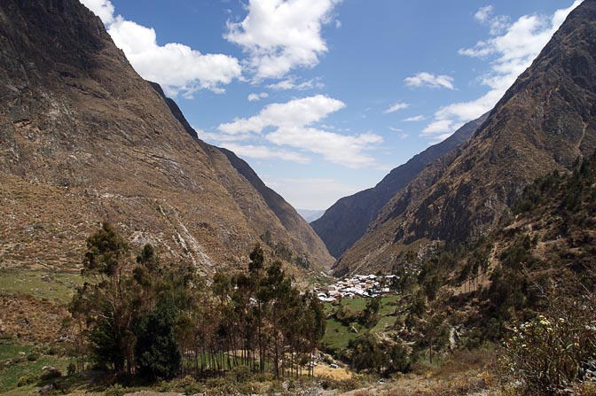 The only permanent settlement along the trek, nestled in the mountains, Huayllapa 2008