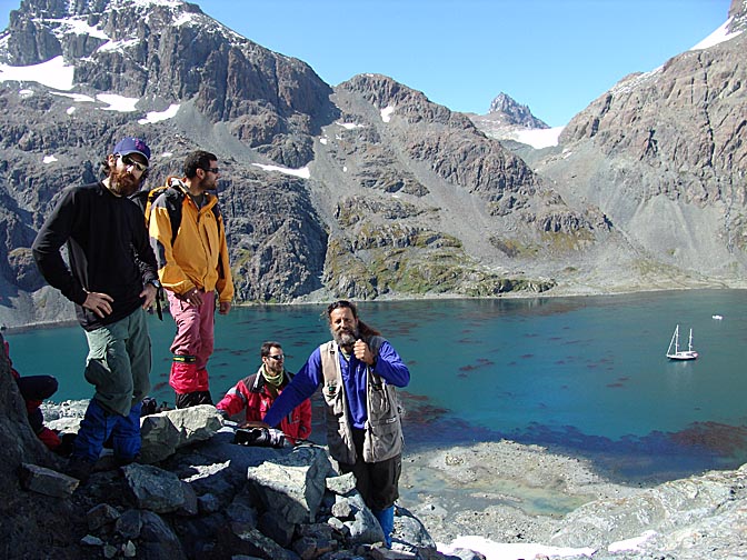 Climbing uphill in Larsen Harbour, 2004