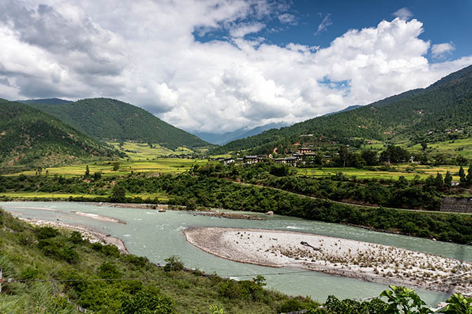 View at the Punakha Suspension Bridge, 2018