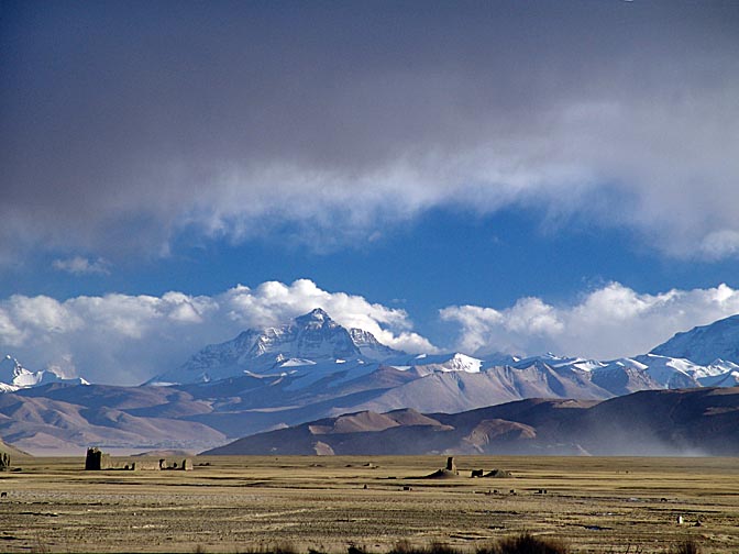 A landscape with the Everest Mountain from Old Tingri, 2004
