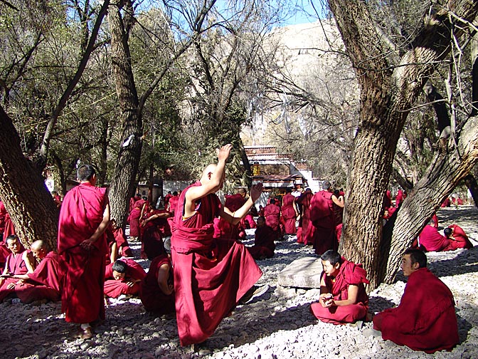 Debating monks in Sara Monastery, Lhasa 2004