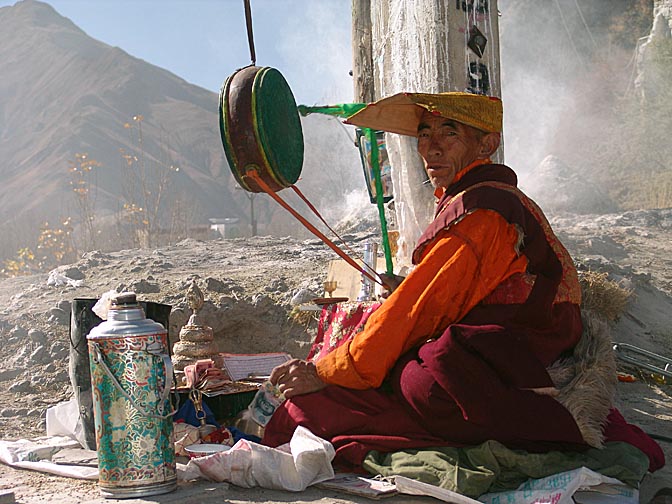 A Tibetan monk in Chakpori, Lhasa 2004