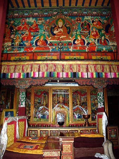 Inside the temple in Sara Monastery, Lhasa 2004