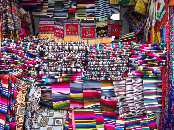 Aprons for married Tibetan women in the Barkhor Market, Lhasa 2004