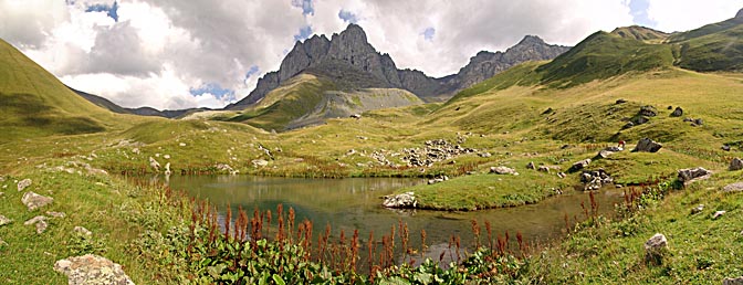 The lake in front of Mount Chaukhi, Khevsureti 2007