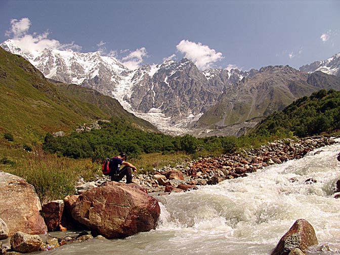 David on the way to Shkhara Glacier, Upper Svaneti 2007