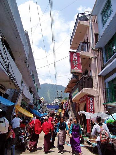 Walking along by Jogiwara road in McLeod Ganj, 2004