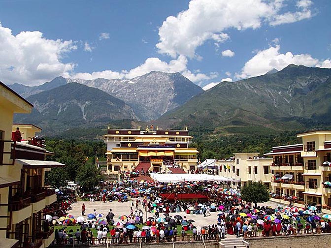 The Karmapa birthday colorful celebration, at Gyuto Monastery, Sidmbari, 2004