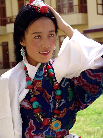 A beautiful dancer, at the Karmapa birthday celebration, at Gyuto Monastery, Sidmbari, 2004