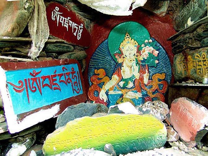 A holy shrine at the Norbulingka in Sidhpur, 2004