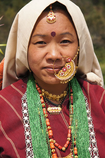 A woman with a traditional nose jewelry, Roong-Teejya 2011