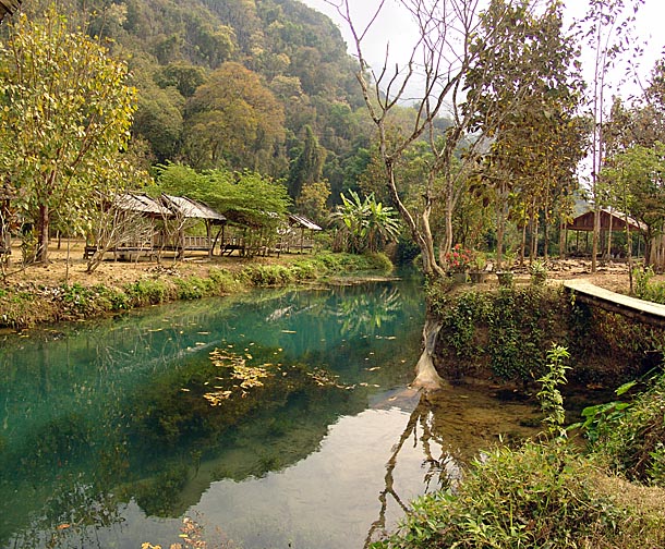 Picnic area at the Poukham cave, Vang Vieng 2007