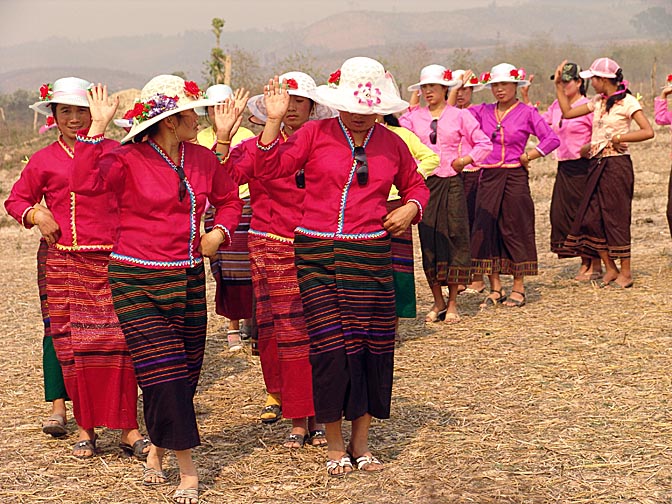 Lao ladies dancing, The Rocket Festival in Ban Na Mai village, near Muang Sing 2007