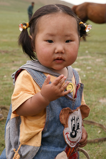 A baby girl in Orkhon Valley, Central Mongolia 2010