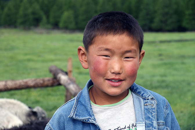 A boy in Naiman Nuur (Navel Eight Lakes) National Park, Orkhon Valley, Central Mongolia 2010