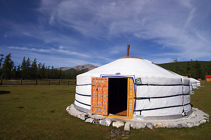 A hospitality Ger in a Tourist Ger Camp by Khovsgol Nuur (lake), North Mongolia 2010