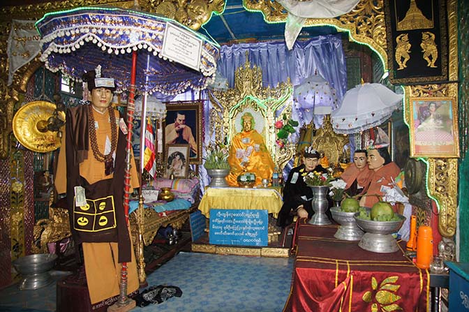 Sculptures of nats in Taung Kalat Temple, Mt Popa 2015