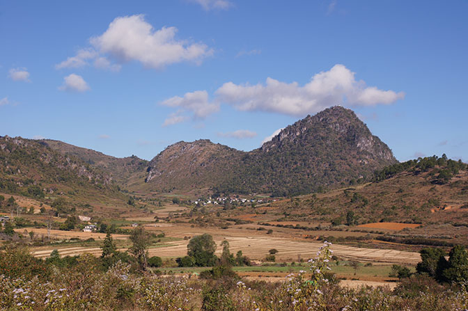 Shan agricultural landscape, Kalaw to Inle Lake trek 2015