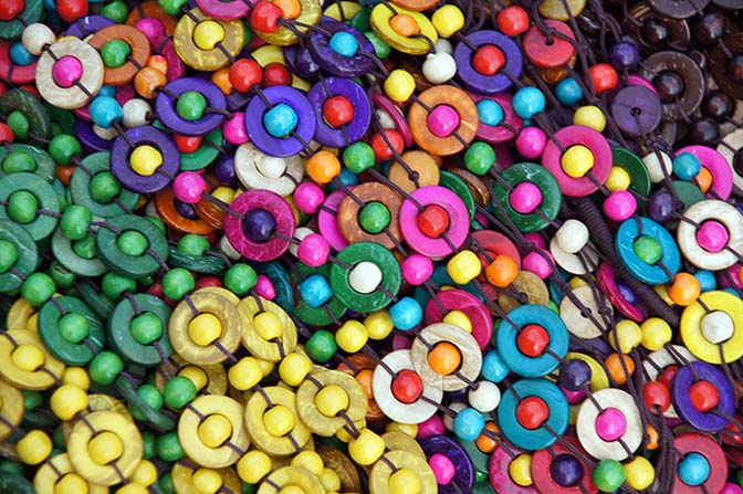 Colorful wooden beads, Bagan 2015