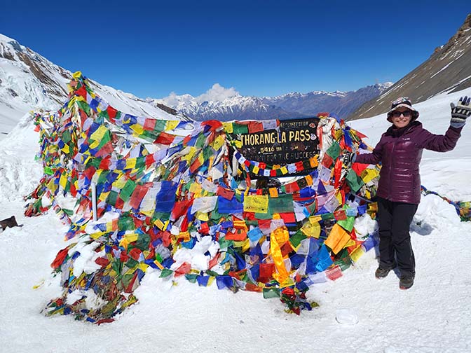 Myself in Thorong La Pass at 5,416 meters above sea level, 2023