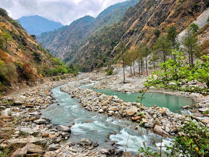 Climbing  along the Langtang River, 2025
