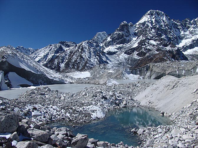 Ponds in the Ngozumpa moraine, 2004