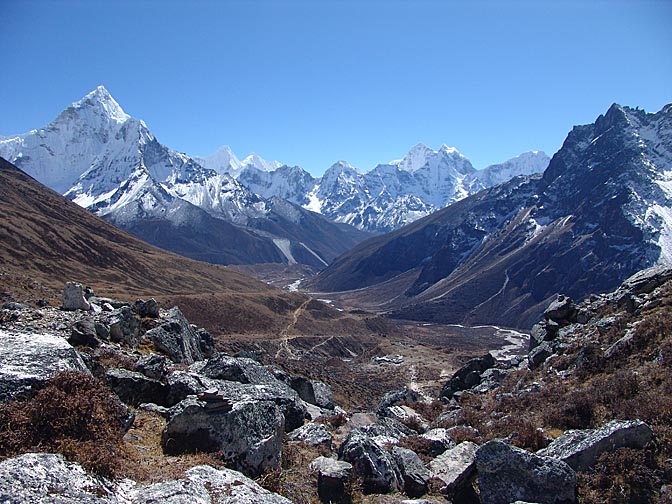 The view on the way from Lobuche to Pheriche, 2004