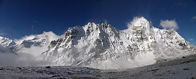 The panoramic view of the Kangchenjunga and Chang Himal from Pangpema, 2006